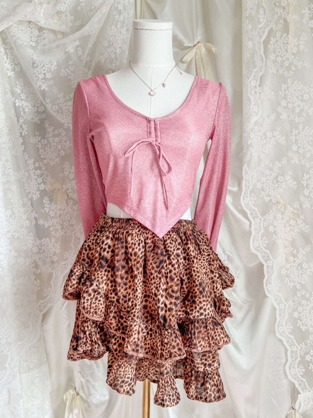 Aerie Leopard Ruffle Mini Skirt Skort | Y2K Cheetah Tiered Flowy Skirt